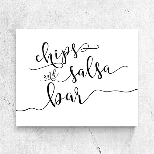 ZLKAPT Chips and Salsa Bar Sign Mexican Baby Shower Wedding Decorations Fiesta Bachelorette Party Bridal Shower Baby Shower Decor Chips Signs Salsa