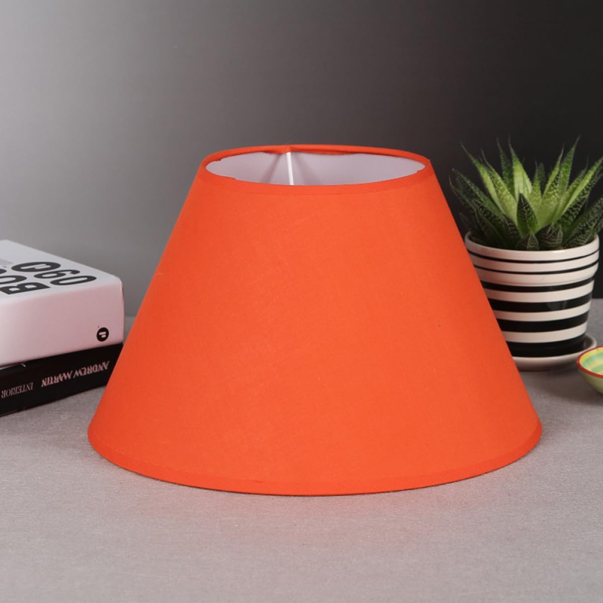 Paralume Arancione Vintage E27 per Lampada da Tavolo da Parete, Piccolo Coprilampada a Tamburo Diffusione Luce Calda per Illuminazione Domestica