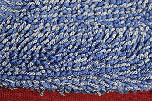 Image of CleanAide Twist Yarn Microfiber Mop Pads with Built-in Scrubber for Spot Cleaning, Reusable Flat Mop Heads for Wet or Dry Use, Safe on Most Floors, Machine Washable, 24 Inch, 6-Pack, Red