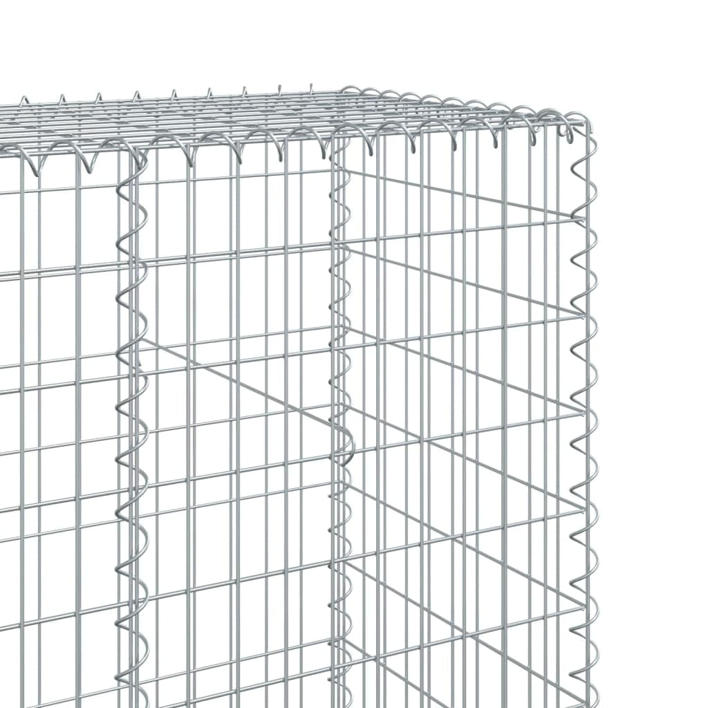 Kosz z kamienia ocynkowany do użytku na zewnątrz jako gabion z pokrywą, 1200 x 50 x 200 cm, montaż bez użycia narzędzi, kosz metalowy do ochrony prywatności i ściany podtrzymującej