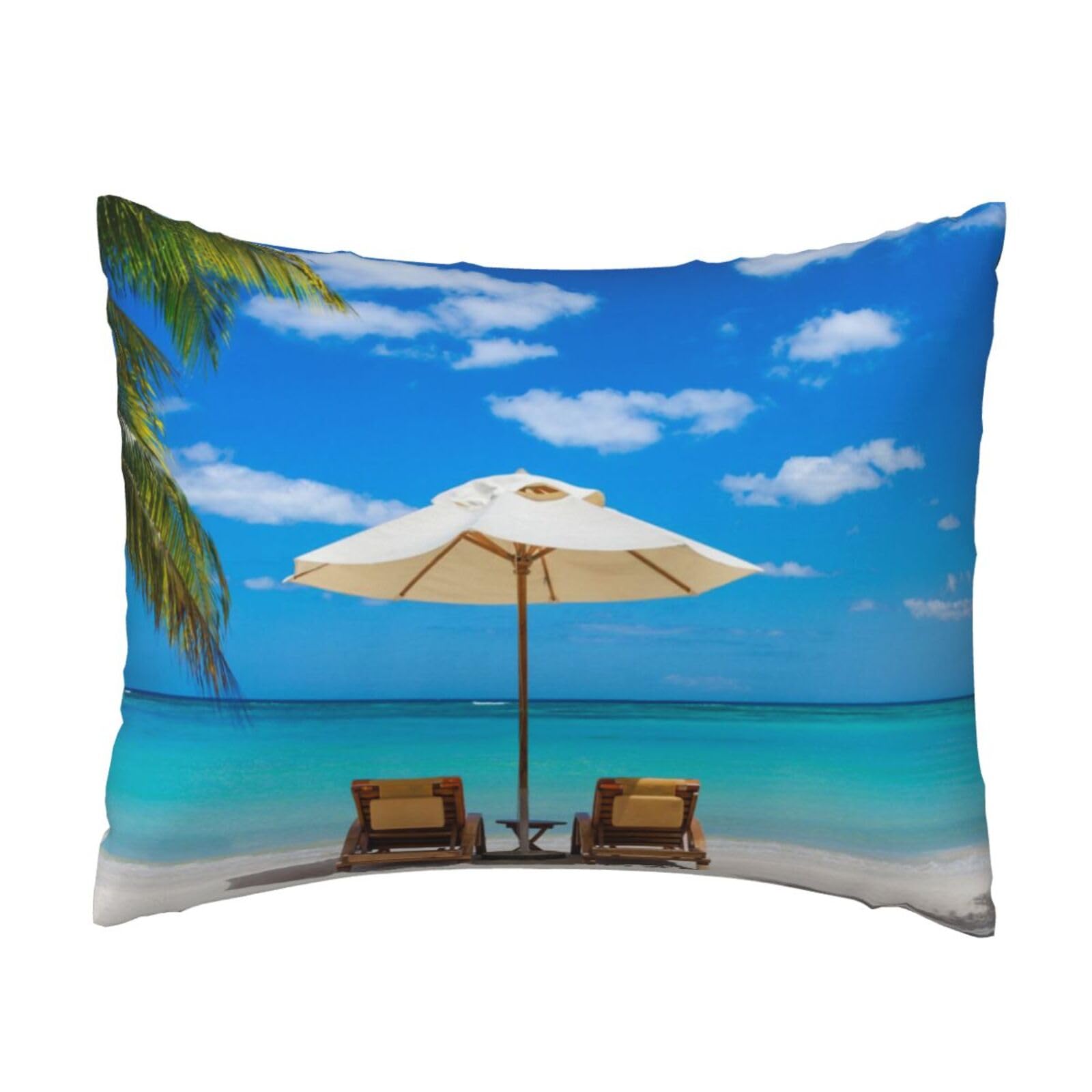 WSHFFILO White Beach Tropical sea printed Pillow Case 20x26in Decorative pillowcase Throw Pillow Cover