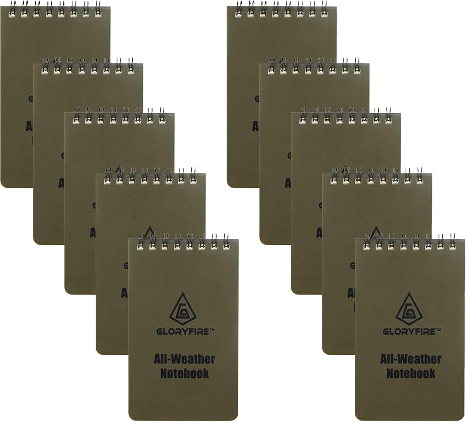 GLORYFIRE Waterproof Notebook Tactical All-Weather Spiral Memo Paper Notepad with Waterproof Grid Paper for Outdoor Activities Recording 3"x5" (10pcs)
