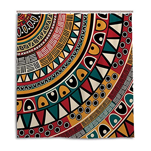 Rideau de douche Tribal 66x72 cm imperméable en polyester avec crochets