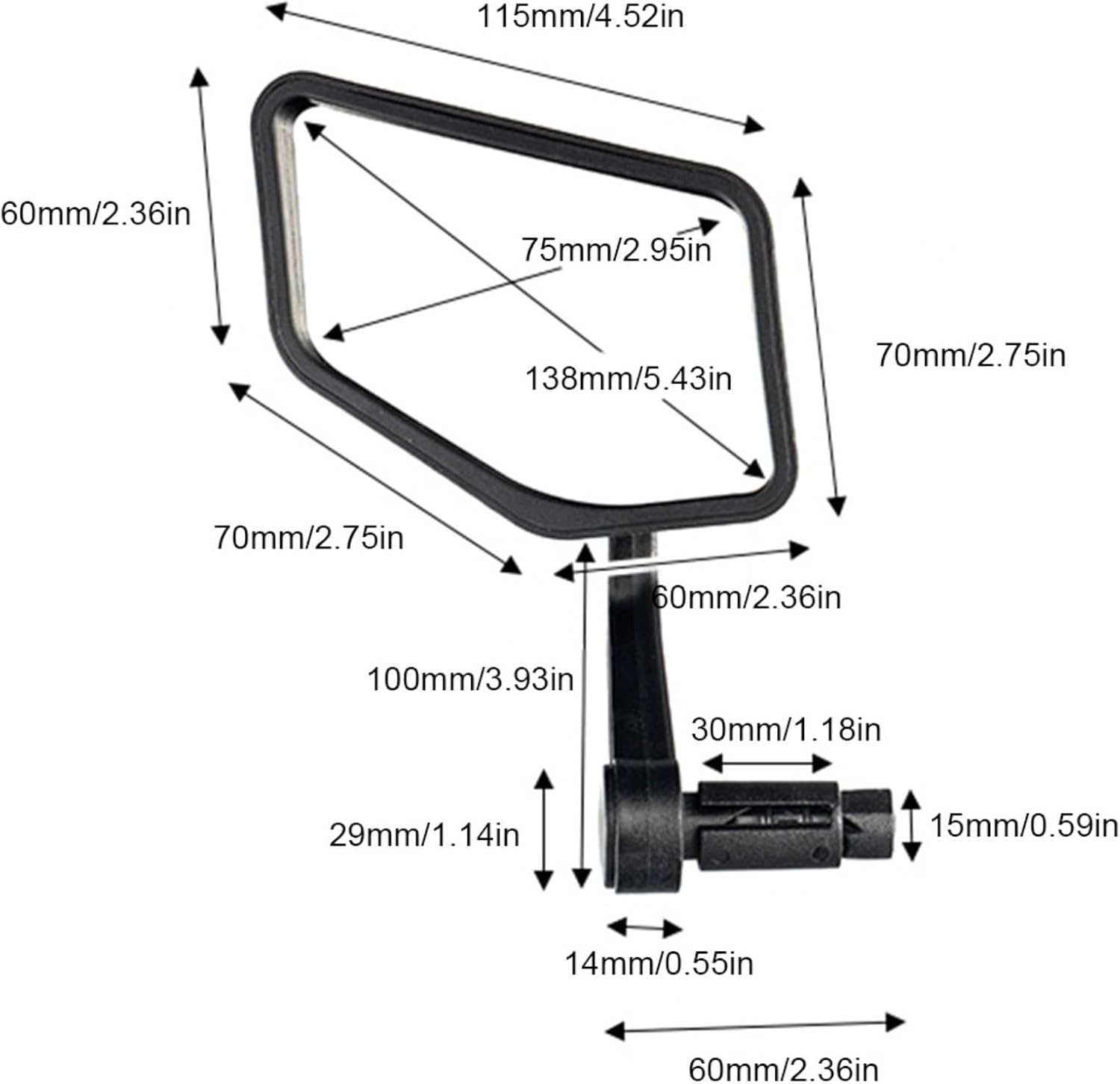 Bicycle Handlebar Rearview Mirror Mountain Bike Adjustable Stainless Steel Reversing Mirror-a Pair