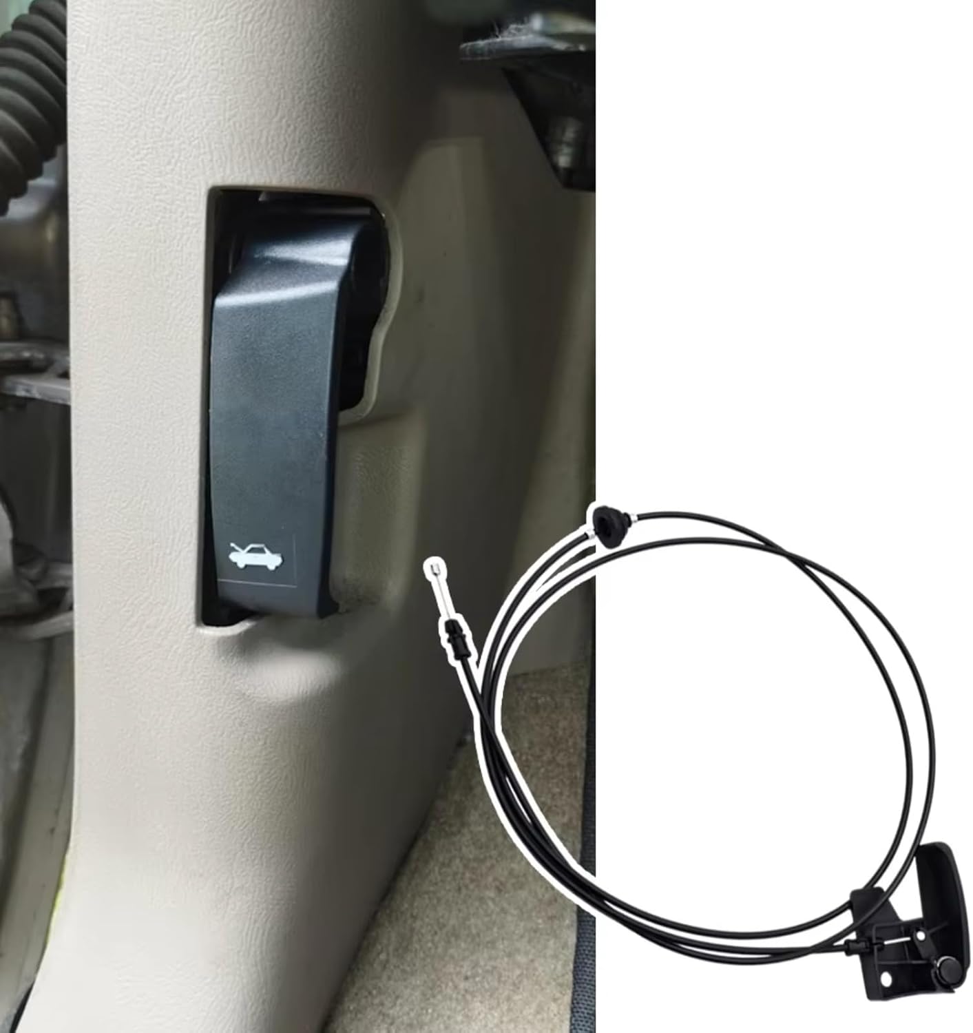 Hood Release Handle for GMC for Yukon 2000 2001 2002 2003 2004 2005 2006 Car Hood Latch Release Cable with Handle 142953 15142953 912-007