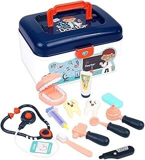 Wbesty Doctor Kit for Kids 13PC Toddler Doctor Playset, Toy Medical Kit for Kids Doctor Play Set Dentist Toy Box (Blue)