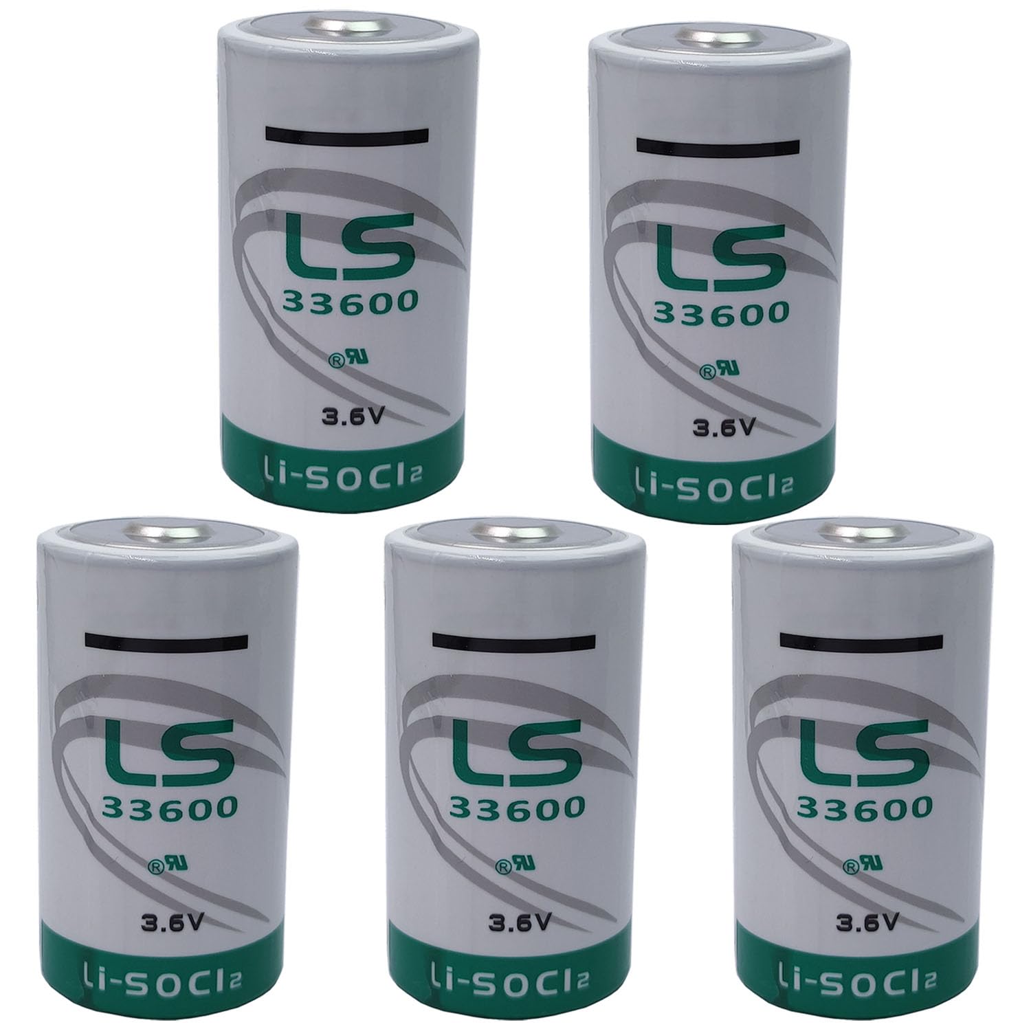 Giobbiy (5-Pcs LS33600 D Size 17000mAh 3.6V Lithium Battery for LS33600 Lithium Thionyl Chloride Battery (3.6 Volt, 17 Ah, Non-Rechargeable)