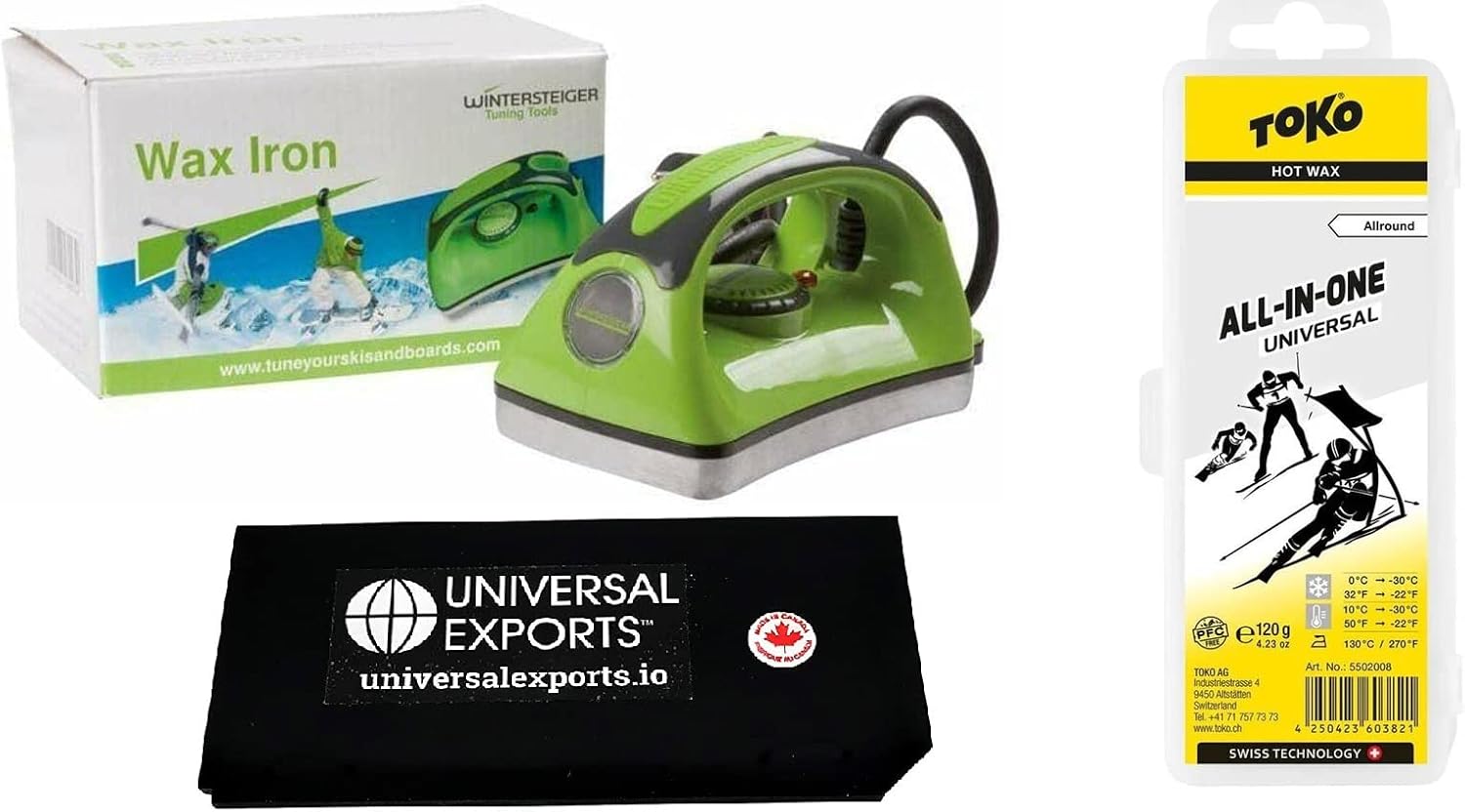 Ski Tuning Trio with Wintersteiger waxing Iron with 120g Wax and 3mm