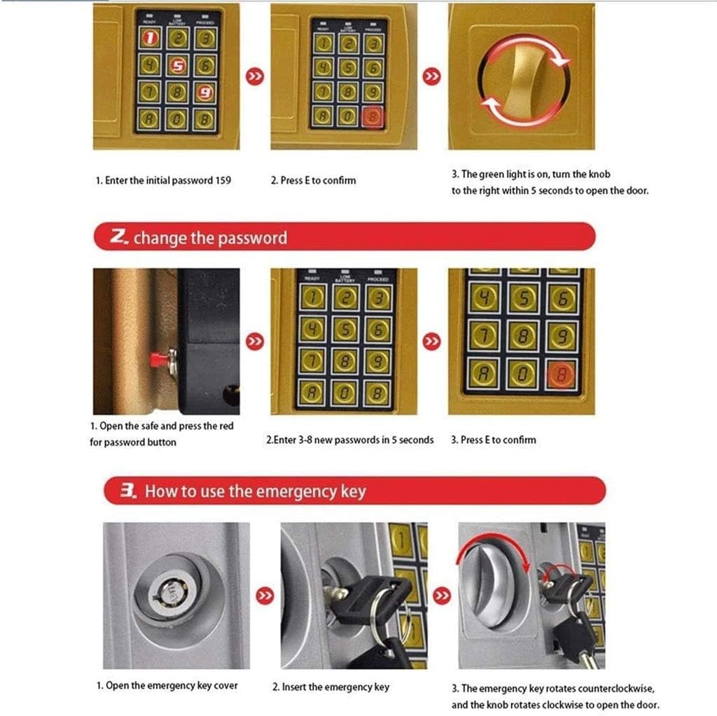Large Electronic Digital Safe, Jewelry Home Security-Imitation Lock and Safe(E)
