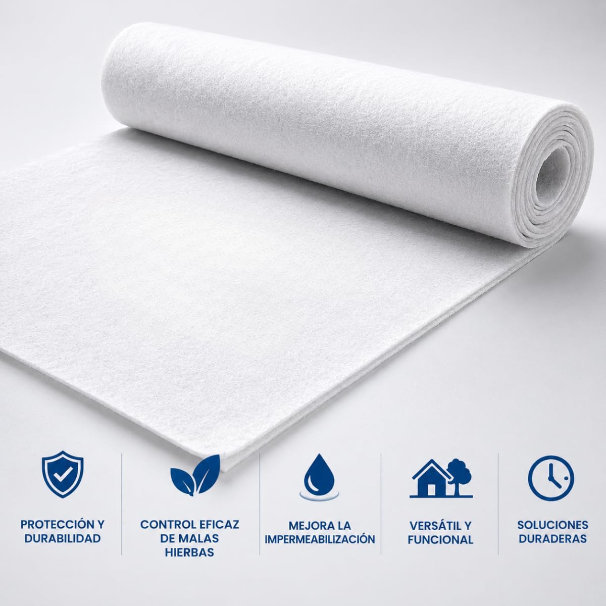 Geotextil 200g/m2 | Ideal para estanques| Protección Malas Hierbas |Alta Resistencia| Fácil Instalación | Flexible (5,60m x 2m)