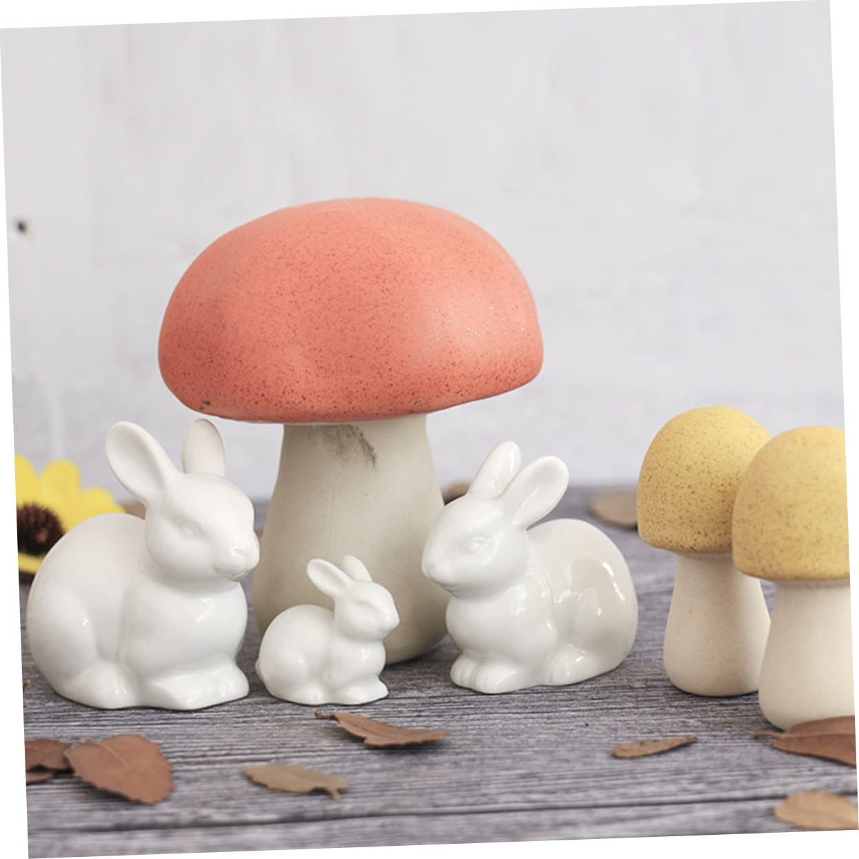 Toyvian 3 Sätze Weißes Kaninchen Dekoration Teiliges Keramik Ornamente Für Niedliche Hasenfiguren Für Moos Landschaft Deko Für Garten Und Wohnräume 5 Stücke * 3