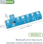 Ezy Dose Weekly (7-Day) Pill Organizer, Small Medicine Box, Colour May Vary | Compact Daily Vitamin & Supplement Box, Pop Up Compartments, Convenient and Easy to Use, Travel-Friendly, BPA-Free