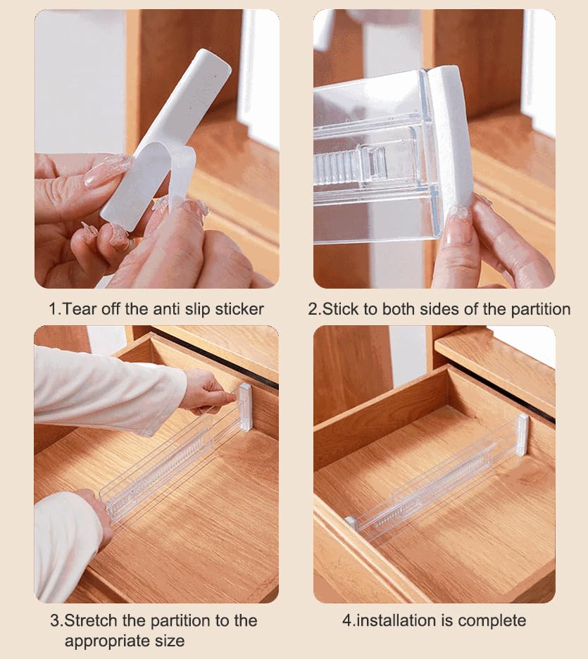 Adjustable Drawer Dividers - 2 Pack Expandable Organizers - Image 4