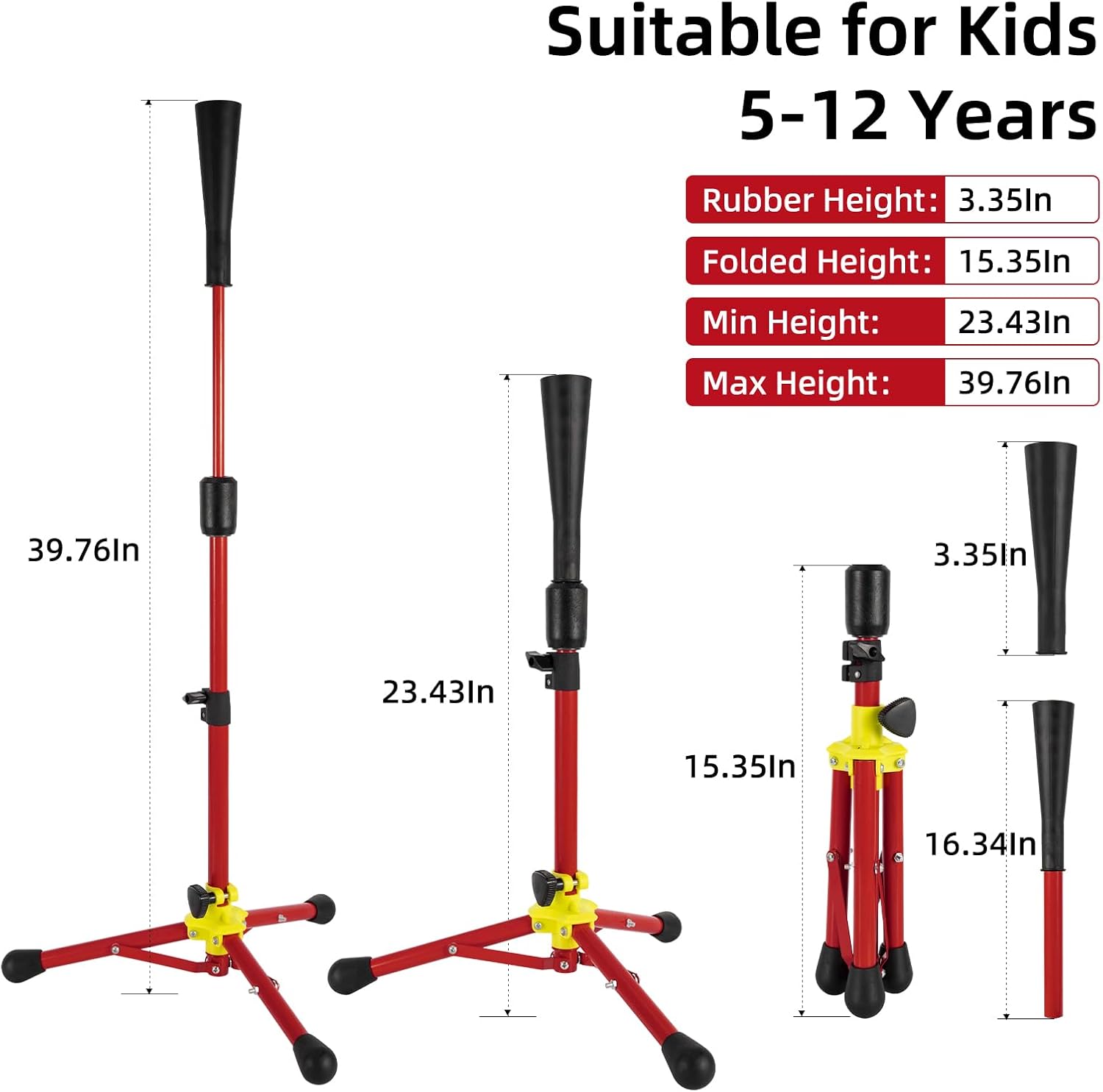 Baseball Softball Backstop Nets with 23.5 to 39.76 Inches Baseball Tee for Kids, Heavy Duty Sports Netting Barrier with Portable Stable Tanner Tee, Baseball Training Equipment for Batting and Hitting