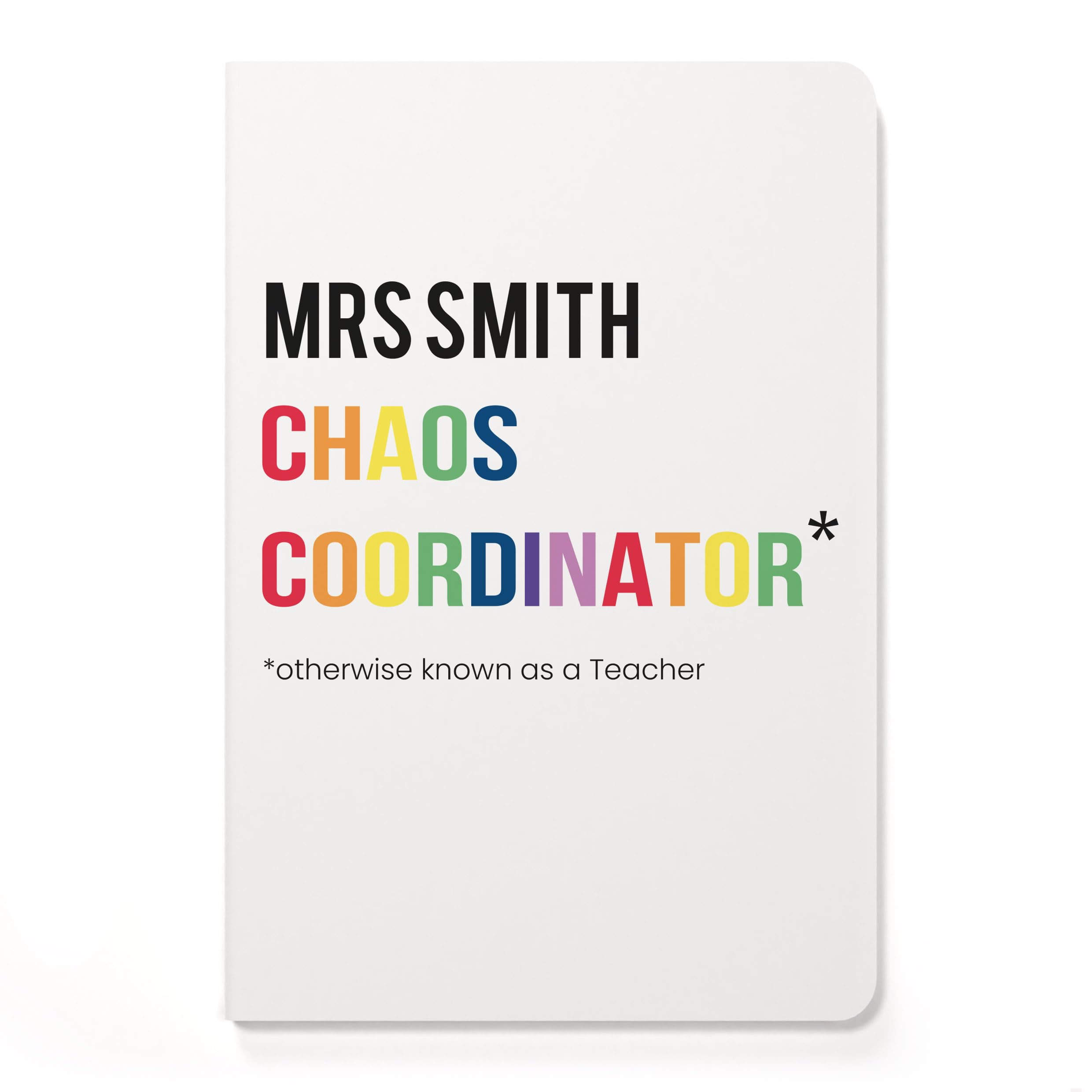 Beecreative Personalised Teacher Gifts For Women - Custom A5 White Notebook and Pen Set - End Of Year School Leaving Gift For Teachers