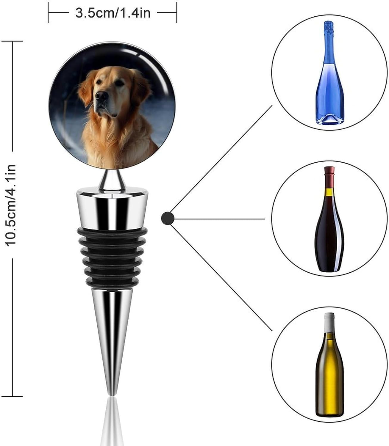 Golden Retriever Wine Stoppers Decorative Champagne Stopper
