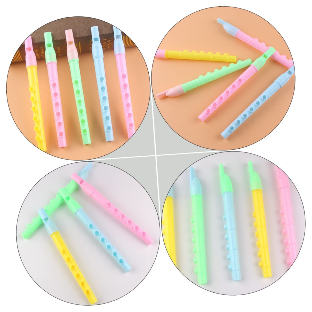 Toddmomy 2sets Professionally Designed Clarinet Boys and Girls Clarinet 6-hole Plastic Toy Music Instrument 10pcs*2 Random Color