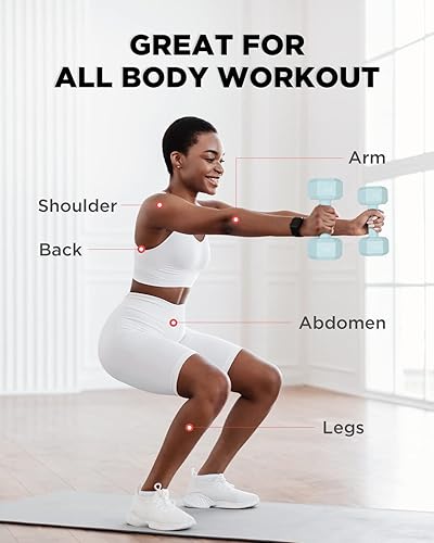 Miniatura 5 de Juego de 2 mancuernas de 51015202536 libras, fácil agarre, pesas de brazo libres para hombres y mujeres, equipo de ejercicio para gimnasio en casa,