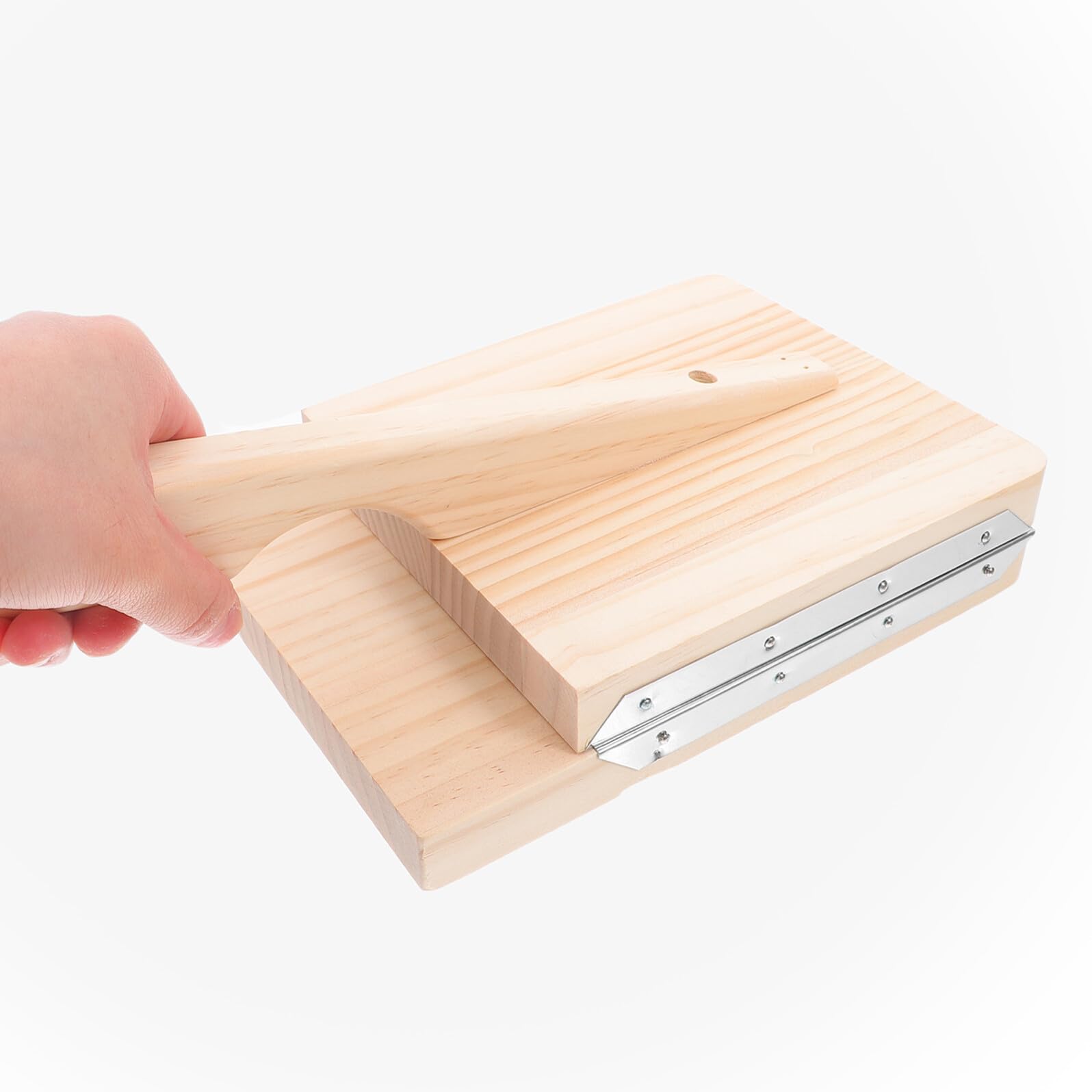 Housoutil Molde de Madera para Masa de Dumplings Prensa de Acero Inoxidable Herramienta Práctica para Prensar Masa Uniforme Adecuado para Repostería y Cocina Casera