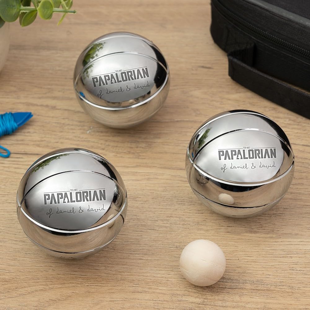 Wanapix | Juego de Petanca Personalizado| Regalo Papá/Abuelo/Cumple| Bolas + Bolsa