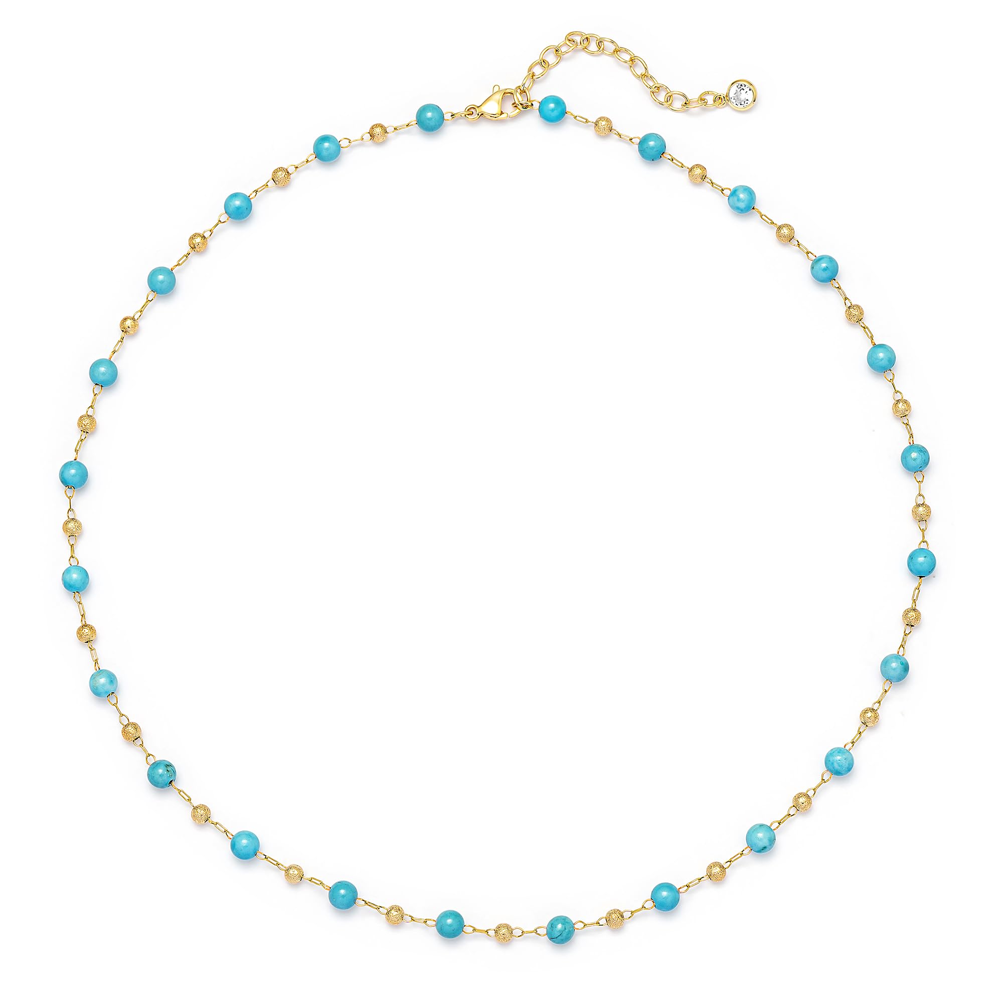 LOLAR RAY Turquoise Jewelry for Women - 14K Gold Plated Turquoise Necklace for Women Colorful Beaded Necklaces Summer Beac...