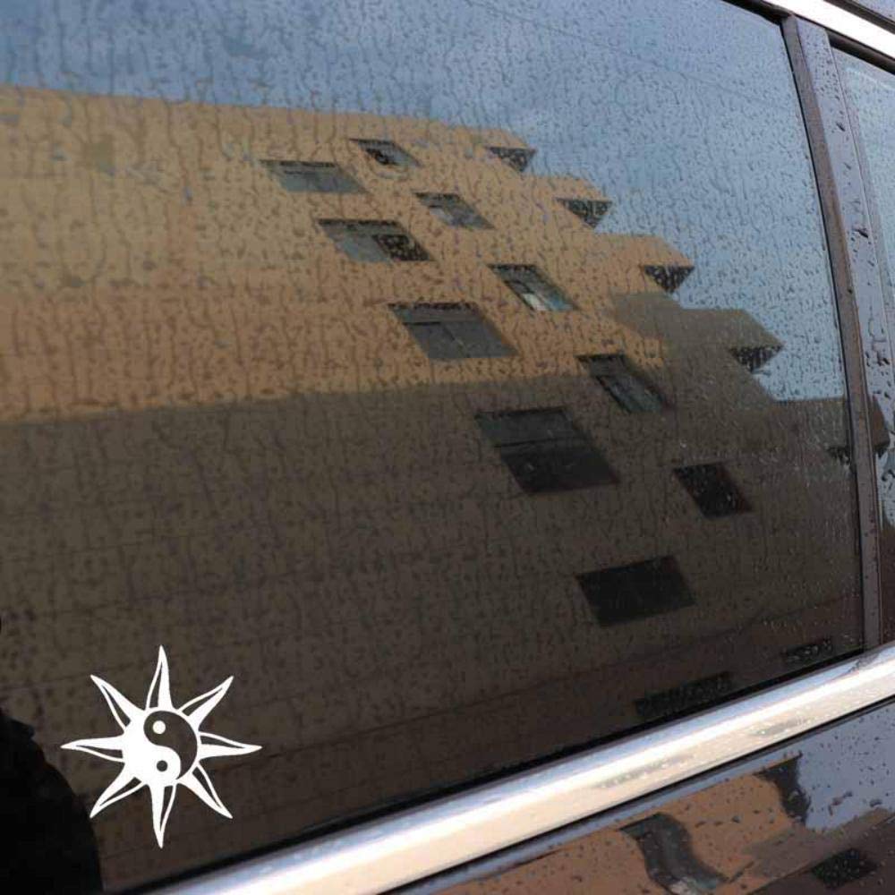 Autocollant De Voiture Mandala Yin Yang – 13 X 11,4 Cm – Autocollant 3D Réfléchissant, Imperméable – Pour Carrosserie, Vitre, Vélo, Valise