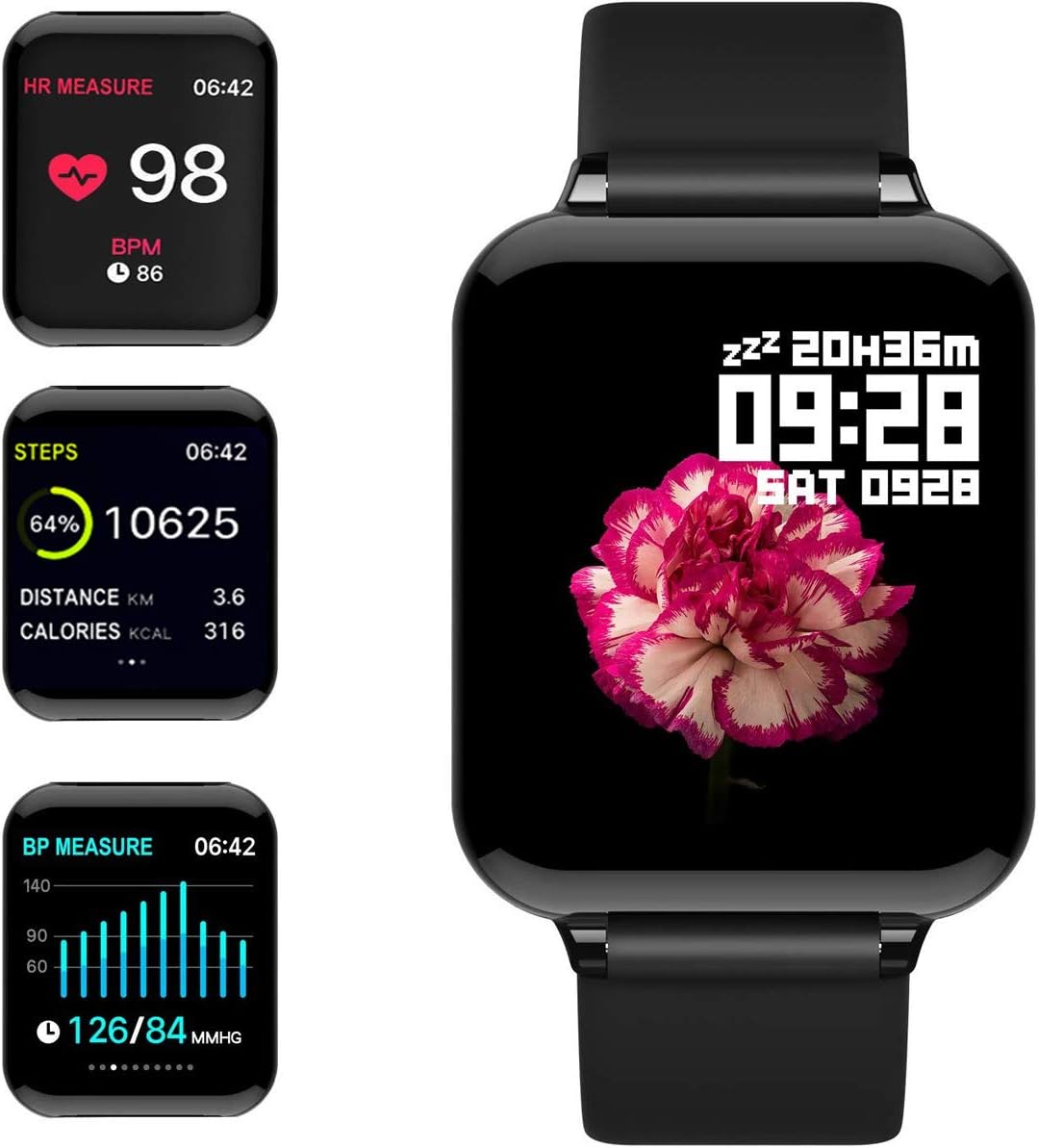 feifuns Smart Watch,Fitness Tracker with Heart Rate/Blood Pressure/Oxygen Monitor,1.3" Waterproof Health Exercise Watch Sleep Monitor Step Calorie Counter Fitness Watch for Men Women