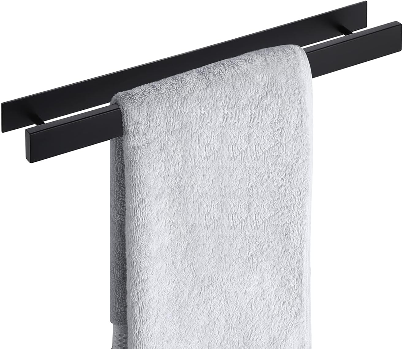 KES Toalleros de Baño sin Taladro Toallero Adhesivo Barra Negro Acero Inoxidable SUS304 Toallero Pared Baño Negro Mate 40CM, BTH216S40-BK