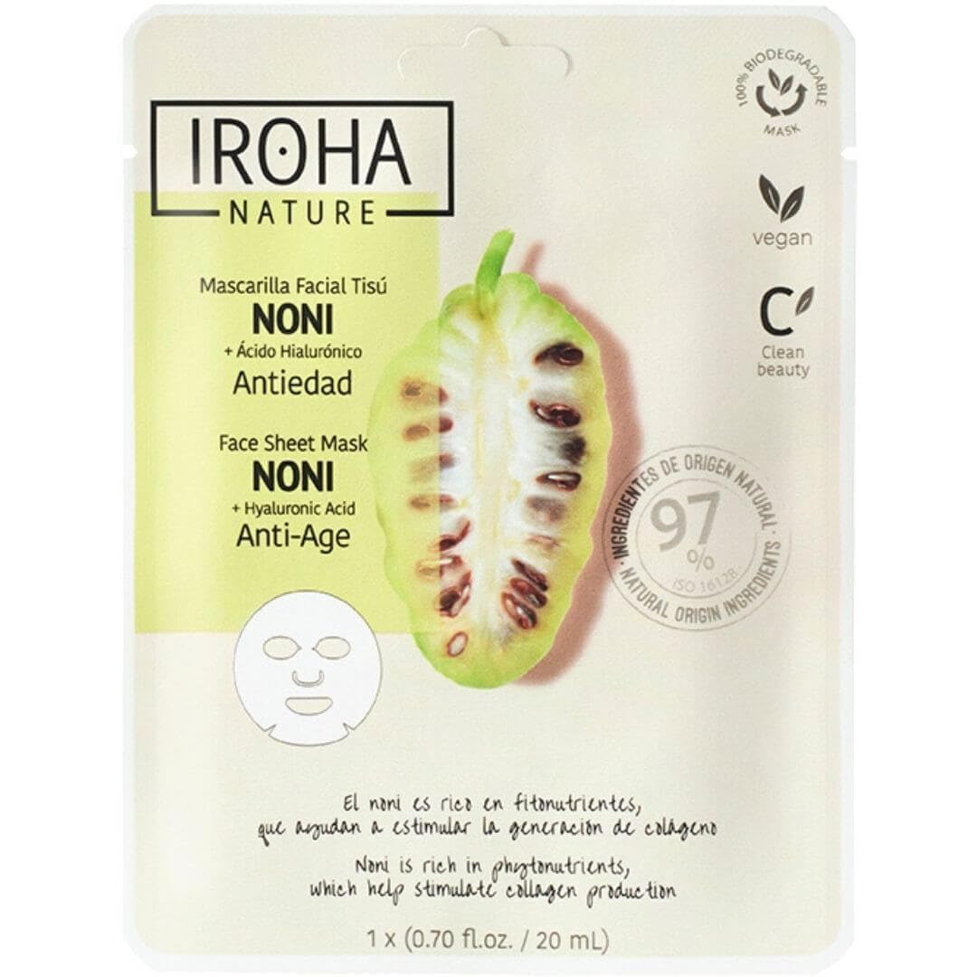 Iroha Nature - Anti-Aging Face Mask with Noni and Hyaluronic Acid