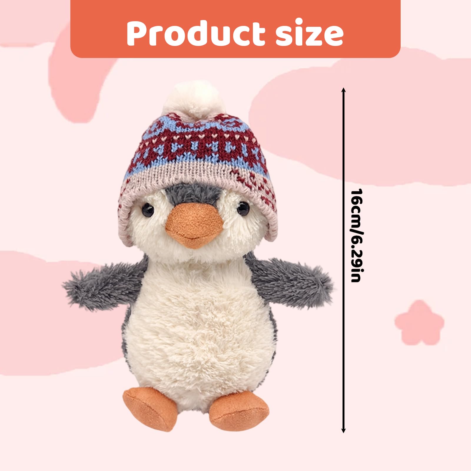 SrgPui Penguin Teddy, Penguin Toy, 16Cm, Cuddly Toy, Soft Pudgy Stuffed Animals for Cuddling Playing and Decor - Image 2