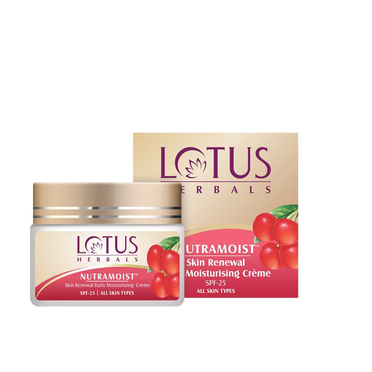 Lotus Herbals Nutramoist Skin Renewal Daily Moisturising Face Cream SPF 25 | Light Weight and Non Greasy| For All Skin Types|Enhances Skin Softness and Suppleness|For women and Men| 50g