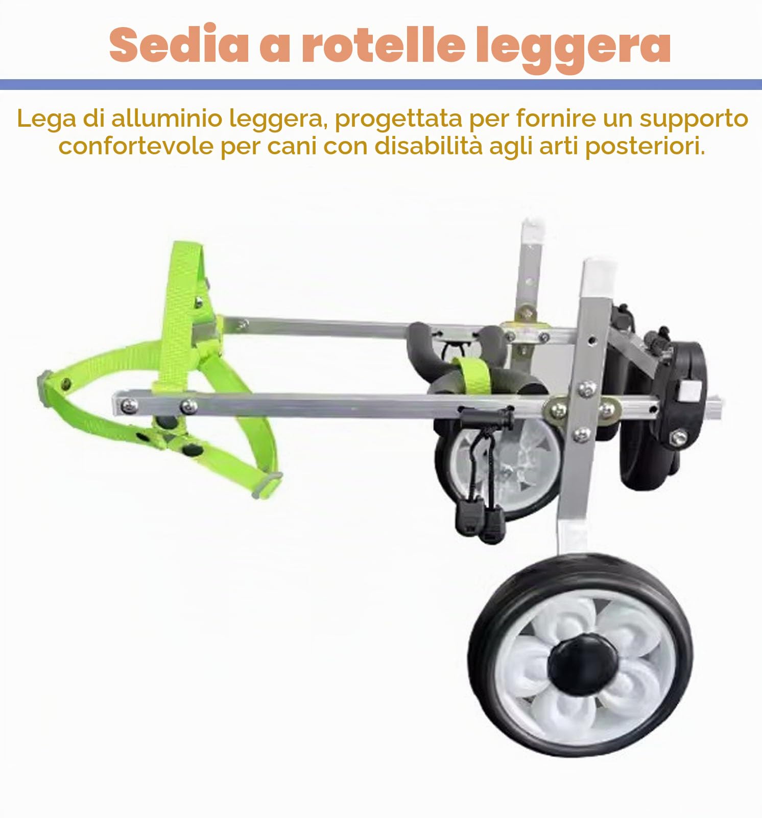 Carrello Cani Disabili Sedia a Rotelle per Gatti Disabili/paralizzati per Anziani, Supporto per Gattini XXS/XS/S con Artrite, Tutore per Zampe Deboli, Auto per Camminare, Dispositivo di Assistenza per