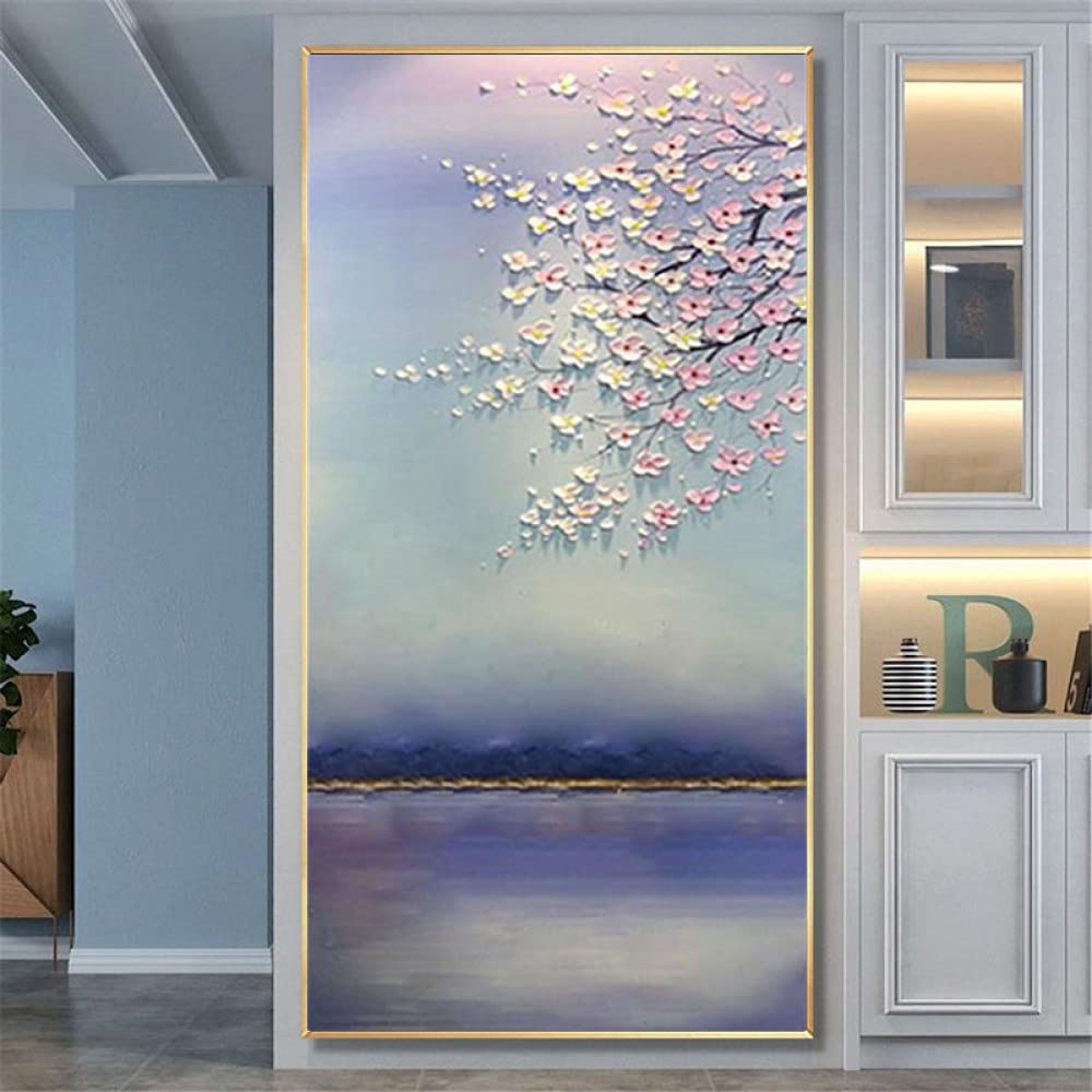 Pintura al óleo abstracta para pared, gran cuchillo pintado a mano sobre lienzo para decoración del hogar, oficina, sala de estar