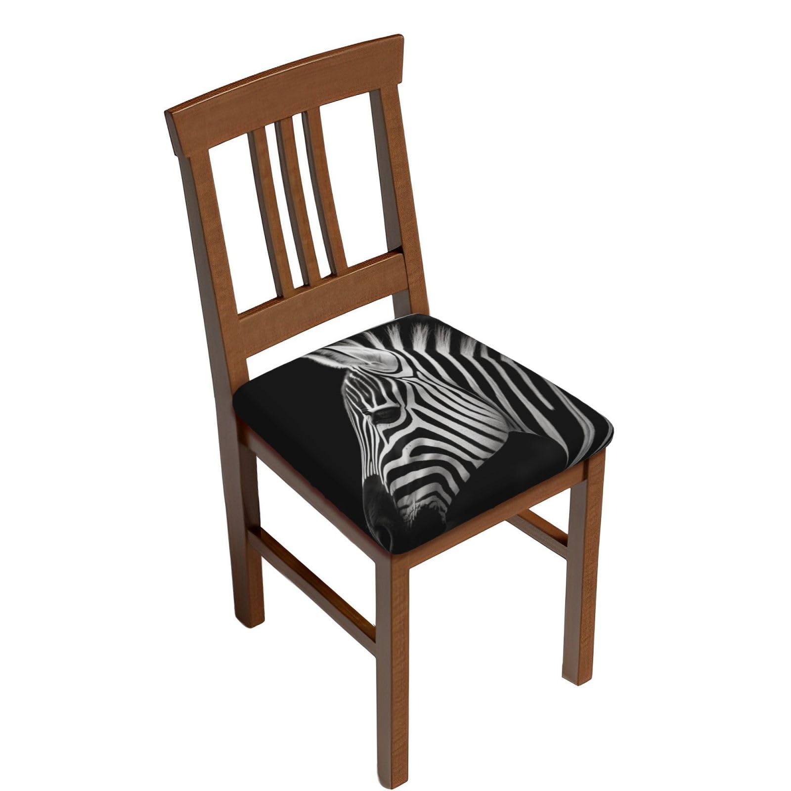 DWVTSLH Black & White Zebra Bar Stool Covers Square, Six Piece High Elastic Soft Seat Cushion Cover Protector Washable Barstool Slipcovers Nonslip Replacement Square Bar Chair Covers