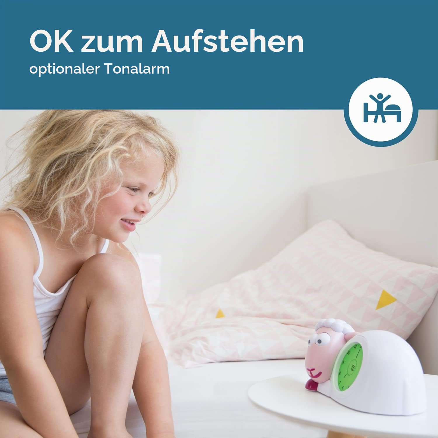 ZAZU Sam the Lamb Uhr – Schlafcoach Uhr und Nachtlicht für Kinder | Bringt Ihrem Kind mit visuellen Indikatoren bei, wann es aufwachen soll | Einstellbare Helligkeit | Automatische Abschaltung