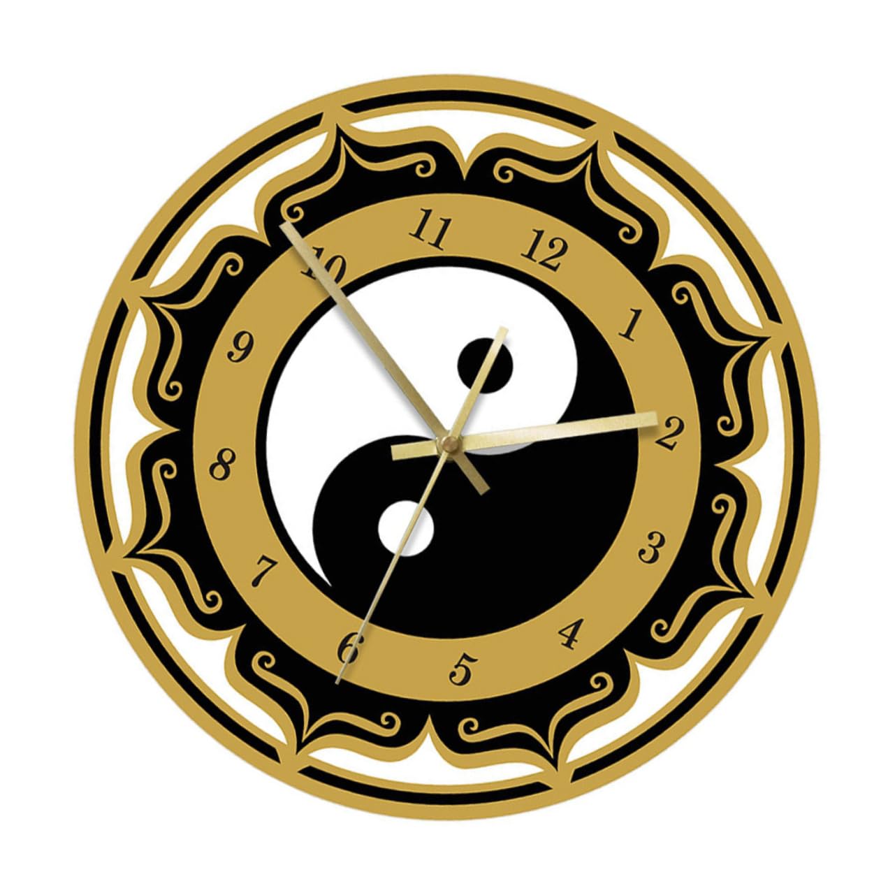 HOODANCOS Reloj De Pared Colgante Digital con Patrón De Tai Chi para Decoración del Hogar y Oficina Reloj Moderno Sin para Salón y Escuela