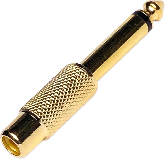 Adaptador TS 6.35mm a RCA Hembra, Chapado en Oro, 10 Unidades miniatura 4