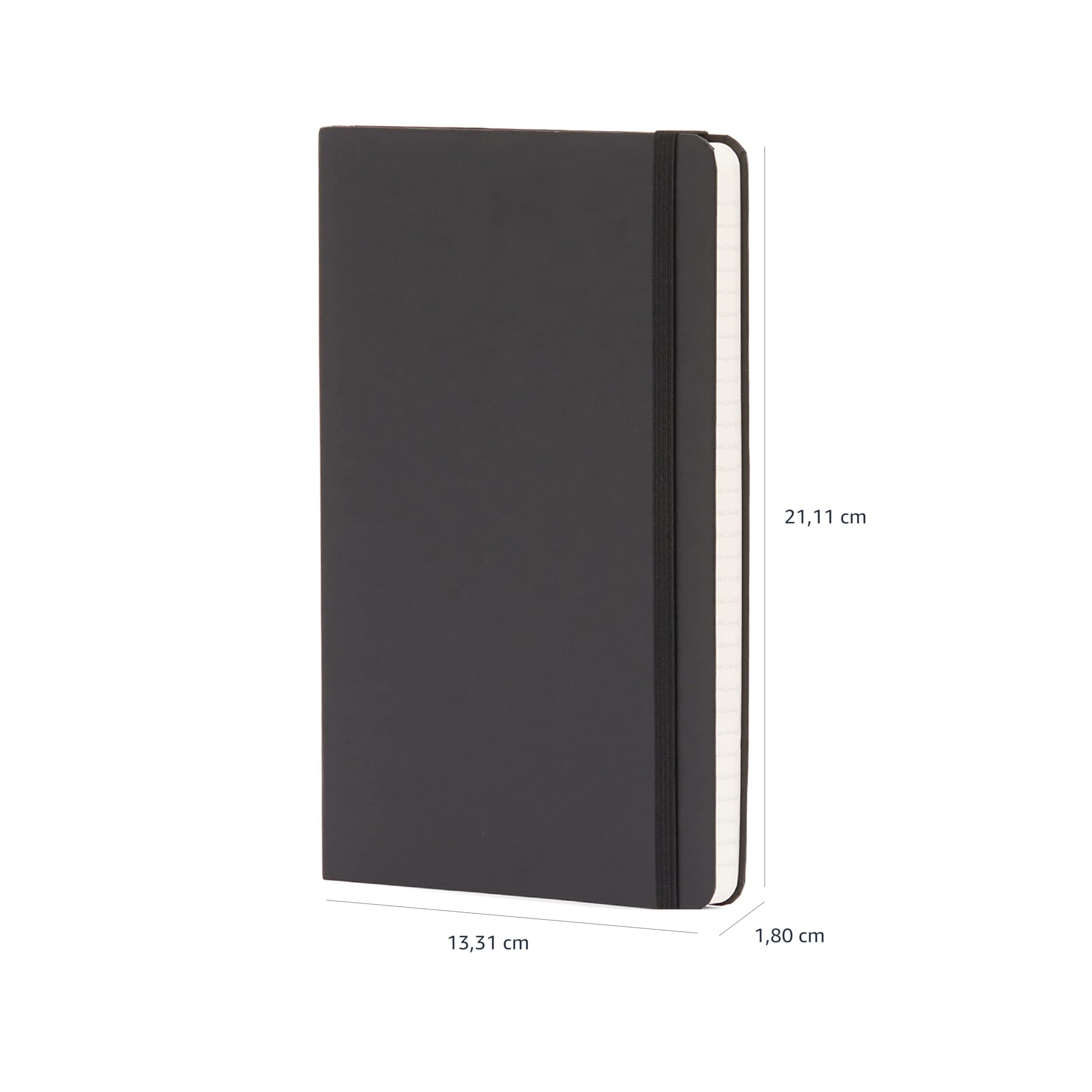 Amazon Basics Cuaderno clásico, A5, liso, Grande, negro