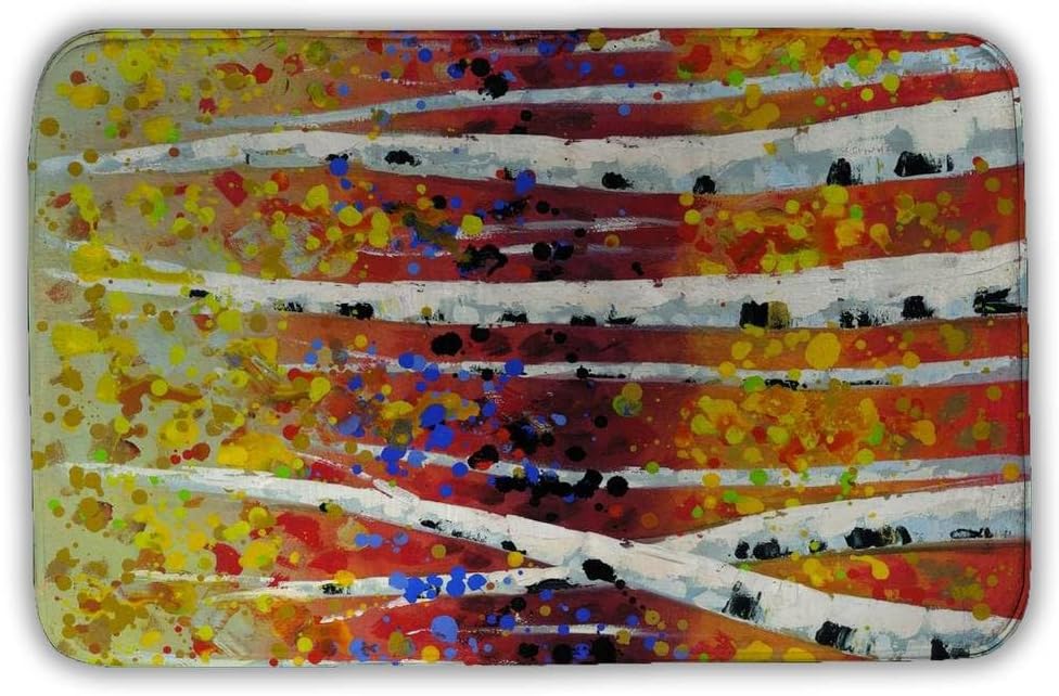 Begin Home Decor 5930-3421-LA2 21 x 34 in. Colored Birches Bath Mat - Landscapes Trees Home Decor