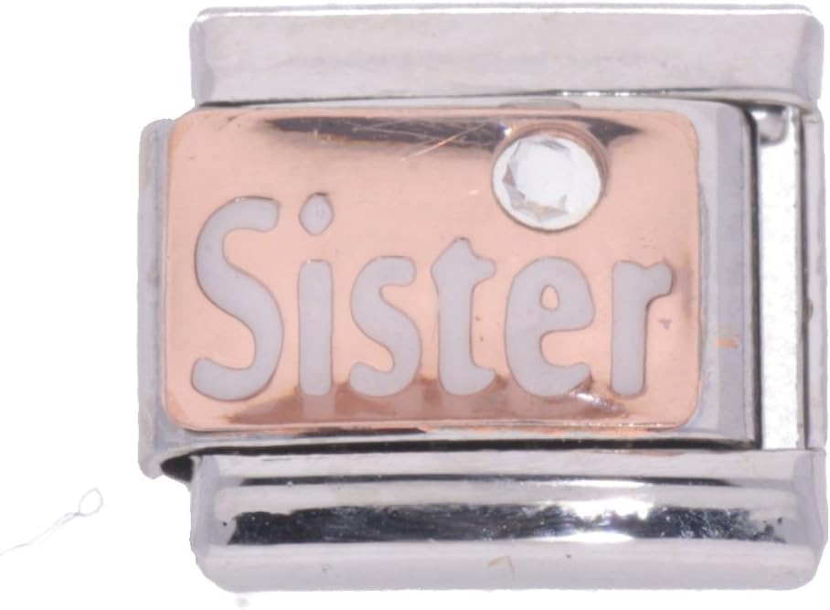 La CIMA Rose Gold and Enamel Sister Fits all 9mm Italian Style Charm Bracelets