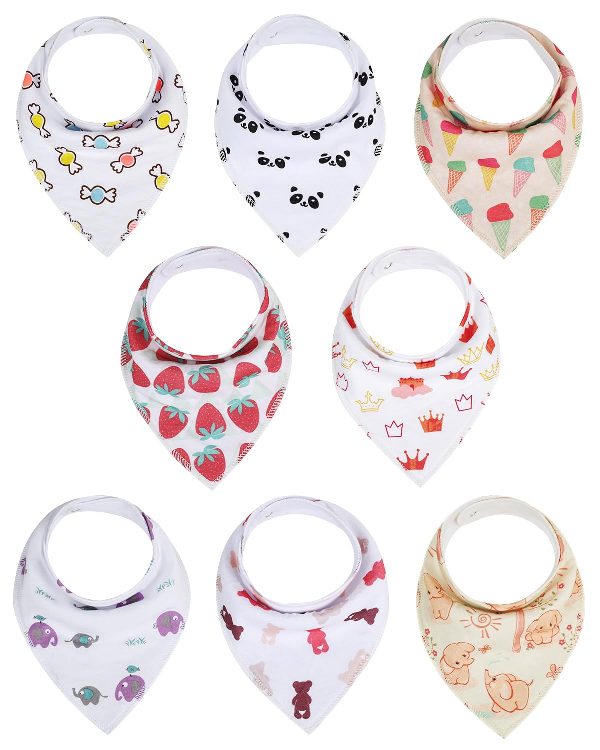 FLYISH DIRECT Baby Lätzchen 8er-Pack, Wasserdichte Baby Halstücher, Weiches Fütterungslätzchen für Neugeborene