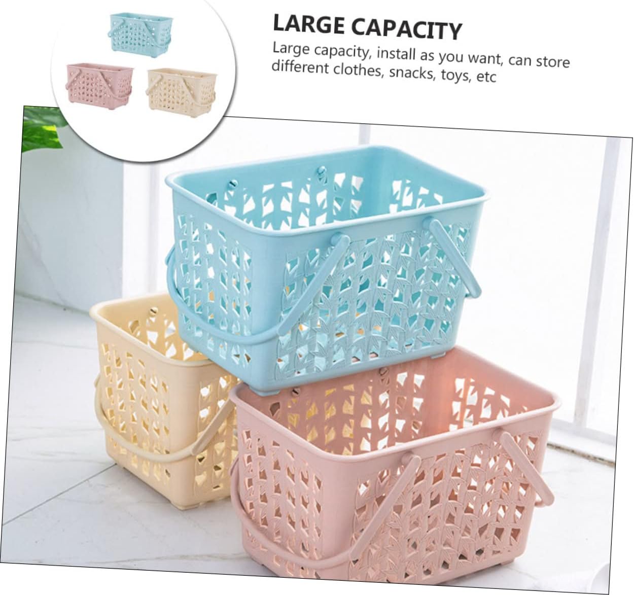 PRETYZOOM 3pcs Creative Sundries Storage Basket Thickened Desktop Organizer for Home Living Room and Bedroom Random Patterns for Object Storage
