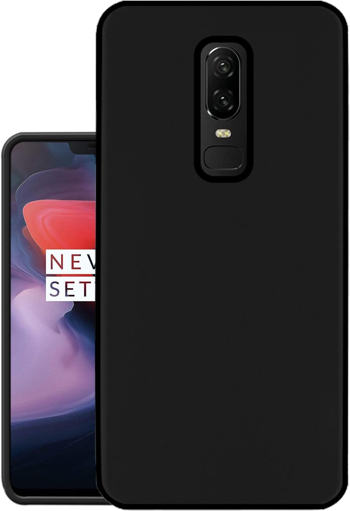 HELLO ZONE Exclusive Matte Finish Soft Back Case Cover for Oneplus 6 - Black