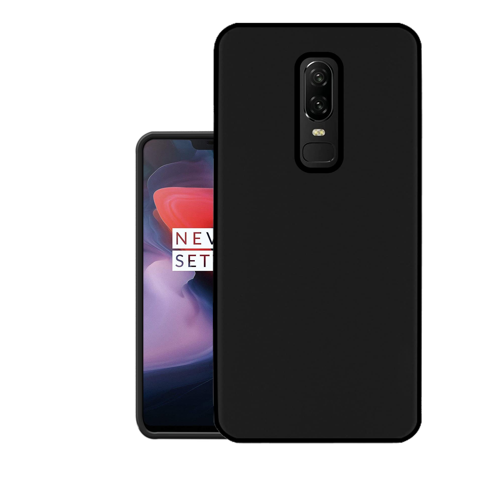 HELLO ZONE Exclusive Matte Finish Soft Back Case Cover for Oneplus 6 - Black