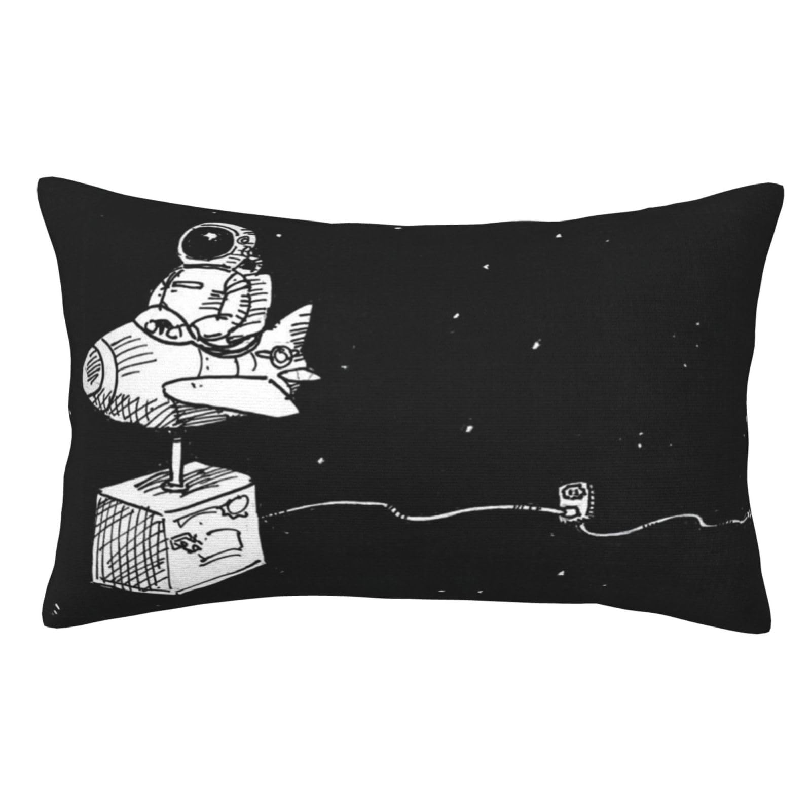 Soft Plush Pillow Cover For Sofa & Bed, Astronaut Galaxy, Standard Furry Throw Pillow Case 50x75 cm, Decorative Cushion Cover For Bedroom Living Room Decor, Hidden Zipper Pillowcases For All Seasons