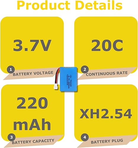 Miniatura 3 de 3.7V 200mAh 752025 25C Li-ion baterías recargables para Syma X4 X11 X13 con 4 en 1 1S cargador