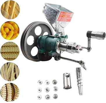 Puffed Food Extruder Rice Corn Puffing Extrusion Machine Multi Function Puff Snack Machine for Making Cornflakes, Hollow Sticks Made of Corn and Rice for Street Stall