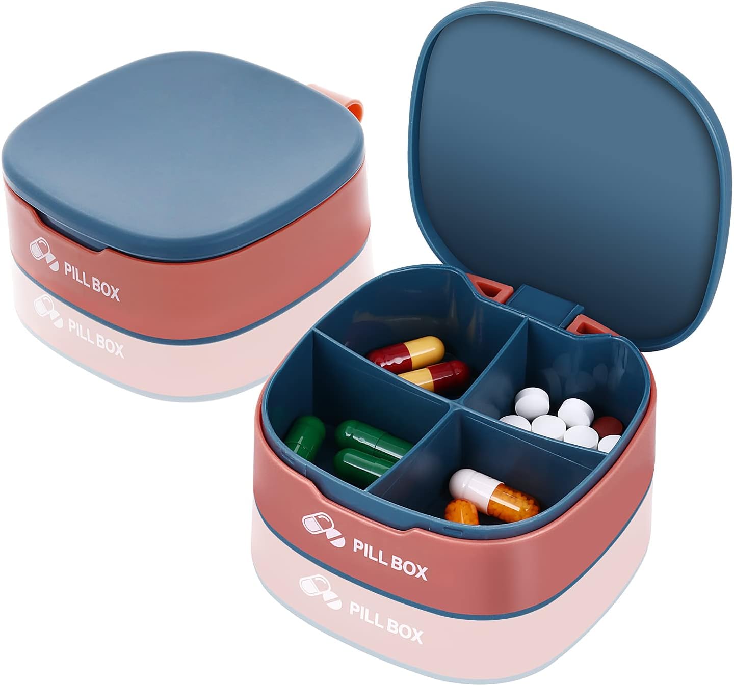 Pill Organiser Small Pill Box, Portable Daily Pill Box, Travel One Day