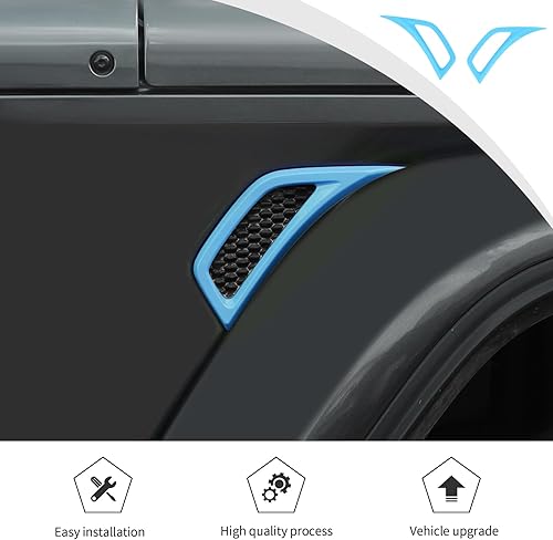 Miniatura 69 de Voodonala Para Jeep JL Lateral Aire Acondicionado Salida Decoración Decoración Trim para Jeep Wrangler JL JLU Gladiator JT 4xe, ABS Rojo