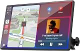 LAMTTO Écran Voiture Carplay sans Fil Android Auto & A-pple Carplay, 9 Pouces Portable Autoradio Car Play Voiture sans Fil avec Écran Tactile/Navigation/Bluetooth/Mirror Link/Assistant Vocal/AUX/FM - 1